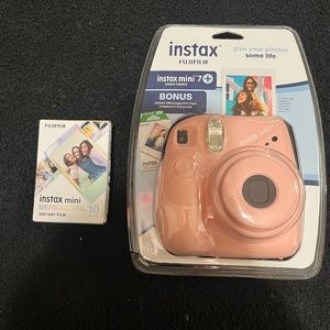 Pink Instax Fujifilm camera with flim / 10 sheets of mermaid tail film